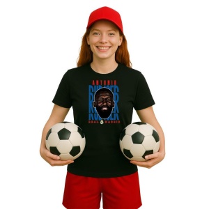 Tricou Dama cu fotbalistul Antonio Rdiger-Real Madrid din bumbac 100% - Img 4