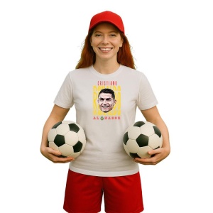 Tricou Dama cu fotbalistul Cristiano Ronaldo-Al-Nassr din bumbac 100% - Img 9