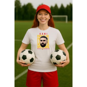 Tricou Dama cu fotbalistul Daniel Dani Carvajal Ramos-Real Madrid din bumbac 100%