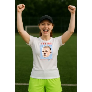 Tricou Dama cu fotbalistul Erling Braut Haaland-Manchester City din bumbac 100% - Img 10