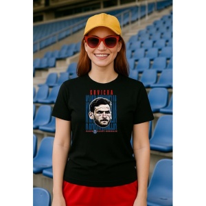 Tricou Dama cu fotbalistul Khvicha Kvaratskhelia-SSC Napoli din bumbac 100% - Img 3