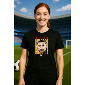 Tricou Dama cu fotbalistul Kylian Mbapp-Paris Saint-Germain din bumbac 100% - Img 6