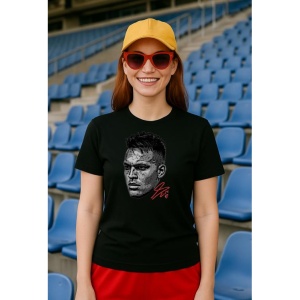 Tricou Dama cu fotbalistul Lautaro Martinez Inter Milano din bumbac 100% - Img 3