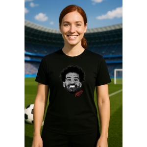 Tricou Dama cu fotbalistul Mohamed Salah-Liverpool FC din bumbac 100% - Img 5