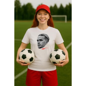 Tricou Dama cu fotbalistul Mykhailo Mudryk-Chelsea FC din bumbac 100% - Img 4