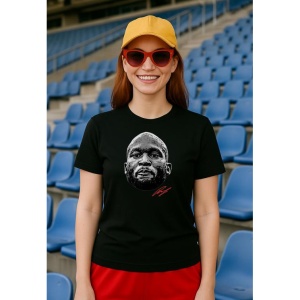 Tricou Dama cu fotbalistul Romelu Lukaku-AS Roma din bumbac 100% - Img 2