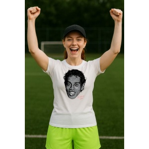 Tricou Dama cu fotbalistul Ronaldinho Gaucho Brazil din bumbac 100%