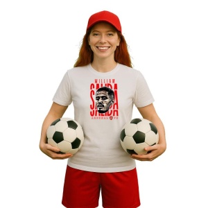 Tricou Dama cu fotbalistul William Alain Andr Gabriel Saliba-Arsenal FC din bumbac 100% - Img 6