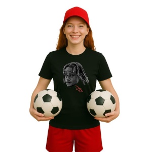 Tricou Dama cu fotbalistul Xavi Simons-RB Leipzig din bumbac 100% - Img 7
