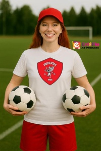 Tricou dama cu logo stema AC Perugia Italia , din bumbac 100% - Img 8