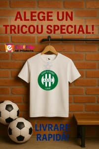 Tricou dama cu logo stema AS Saint-Étienne Franta , din bumbac 100% - Img 10