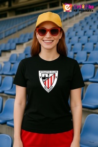 Tricou dama cu logo stema Athletic Bilbao Spania , din bumbac 100% - Img 5