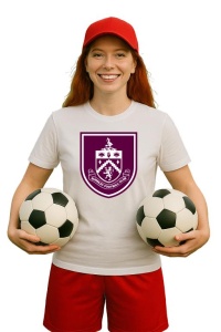 Tricou dama cu logo stema Burnley Anglia , din bumbac 100% - Img 3