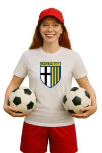 Tricou dama cu logo stema FC Parma Italia , din bumbac 100% - Img 3