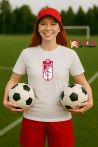 Tricou dama cu logo stema Granada CF Spania , din bumbac 100% - Img 8