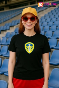 Tricou dama cu logo stema Leeds United F.C .Anglia , din bumbac 100% - Img 5