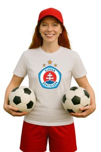 Tricou dama cu logo stema SK Slovan Bratislava Slovacia , din bumbac 100% - Img 3