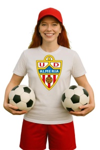 Tricou dama cu logo stema UD Almeria Spania , din bumbac 100% - Img 2