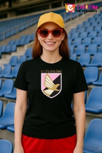 Tricou dama cu logo stema US Città di Palermo Italia , din bumbac 100% - Img 5
