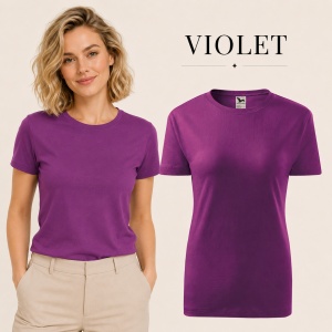 Tricou Damă din Bumbac 100%, Guler Rotund, Slim fit cambrat, XS-2XL, 23 Culori - Img 17