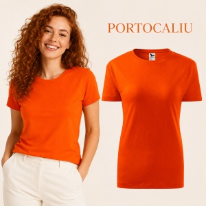 Tricou Damă din Bumbac 100%, Guler Rotund, Slim fit cambrat, XS-2XL, 23 Culori - Img 27