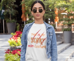 Tricou dama pentru familie - Scary Mom - din bumbac, personalizat - Cadou