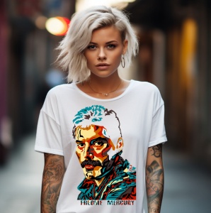 Tricou dama personalizat cu Freddie Mercury Avatar