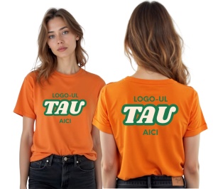 Tricou dama personalizat cu logo-ul companiei - Fata + Spate