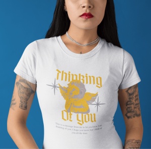 Tricou dama Streetwear - Thinking of You - din bumbac, personalizat - Cadou