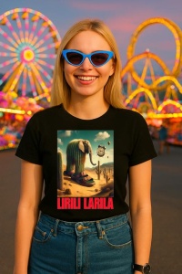 Tricou Dama Tralalero TraLaLa cu Lirili Larila Italian Brainrot Meme - Img 3