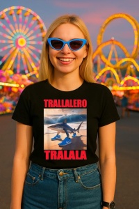 Tricou Dama Tralalero TraLaLa cu Tralalero Tralala Bootleg Brainrot Italian Brainrot Meme (1) - Img 3