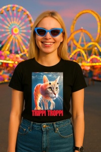 Tricou Dama Tralalero TraLaLa cu Trippi Troppi Italian Brainrot Meme - Img 3