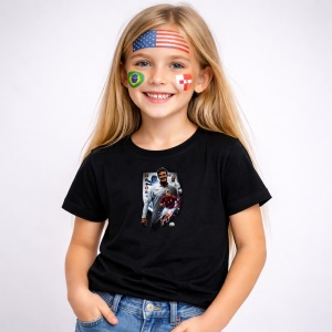 Tricou David Beckham England World Cup Fifa 2026, din bumbac 100%, tricou negru, Copii | Dama | Barbat