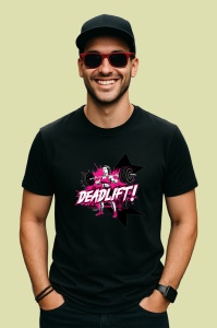 Tricou Deadlift Roz Femeie Forta, Copii | Dama | Barbat, culoare negru - Img 2
