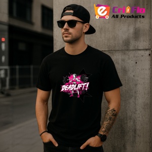 Tricou Deadlift Roz Femeie Forta, Copii | Dama | Barbat, culoare negru - Img 6