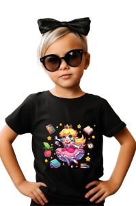 Tricou din bumbac 100% pentru copii, Printesa Peach, Back To School, scoala, educatie, magie, personaje - Img 2