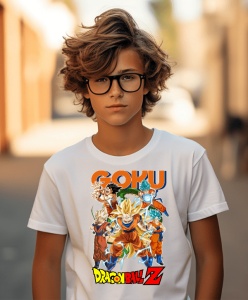 Tricou din bumbac, personalizat haios pentru copii cu Goku Dragon Ball Z - cadou