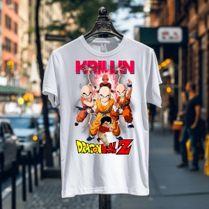 Tricou din bumbac, personalizat haios pentru copii cu Krillin Dragon Ball Z - cadou - Img 4
