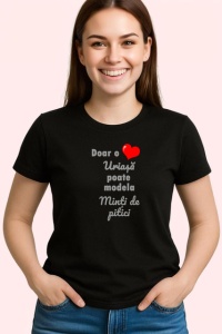 Tricou Doar O Uriasa Poate Modela Minti De Pitici, din bumbac 100%, tricou negru Dama | Barbat