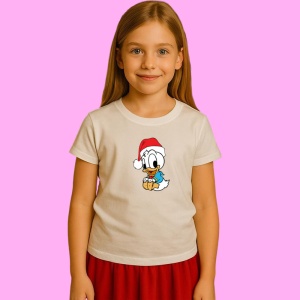 Tricou Donald Cu Caciula Rosie Dragut, din bumbac 100% Copii | Dama | Barbat - Img 3