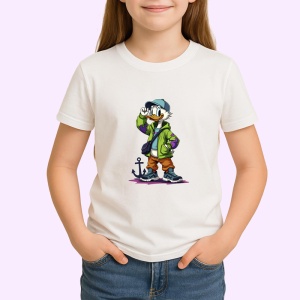 Tricou Donald streetwear cu ancora si hanorac verde Copii | Dama | Barbat Barbat - Img 4