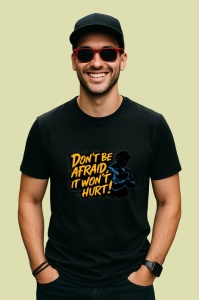 Tricou Dont Be Afraid It Wont Hurt Box, Copii | Dama | Barbat, culoare negru - Img 2