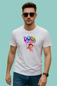 Tricou dora the explorer fetita curajoasa care exploreaza lumea cu harta si maimuta boots, Copii | Dama | Barbat - Img 2