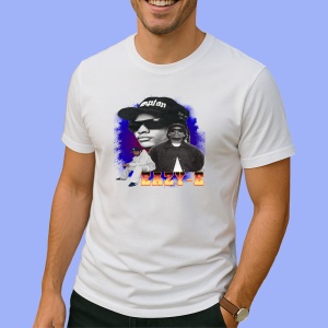 Tricou Eazy-E - Blue Background, muzica Hip-Hop / Rap, Dama | Barbat | Copii