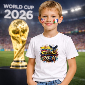 Tricou Ecuador World Cup 2026 Fifa, din bumbac 100%, tricou alb, Copii | Dama | Barbat - Img 5