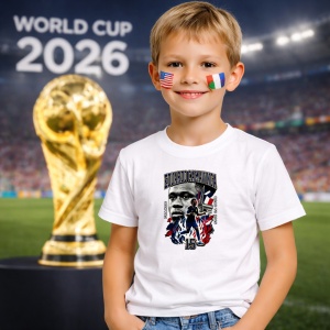 Tricou Eduardo Camavinga France World Cup Fifa 2026, din bumbac 100%, tricou alb, Copii | Dama | Barbat - Img 5