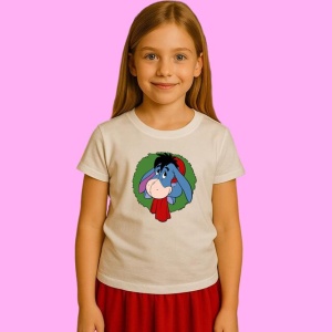 Tricou Eeyore In Coronita Craciun, din bumbac 100%, tricou alb, Copii | Dama | Barbat - Img 2