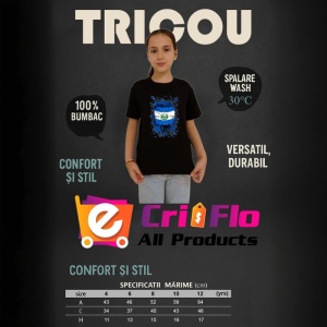 Tricou El Salvador Steag Splash Art, Copii | Dama | Barbat, culoare negru - Img 8