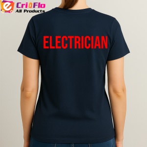 Tricou ELECTRICIAN, Personalizat | Unisex Dama si Barbat, Albastru Inchis - Img 3