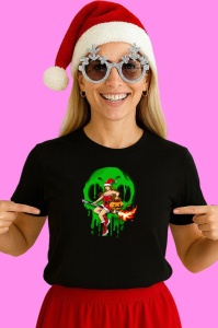 Tricou Elf With Candy Cane, din bumbac 100% Copii | Dama | Barbat - Img 3
